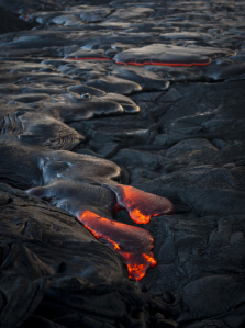 Molten lava at Volcanos National Part